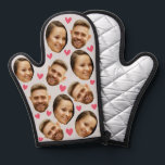 Personalised Face Custom Photo Heart Couple Grey Oven Mitt<br><div class="desc">Funny Custom Oven Mitt & Pot Holder Set with Your Face, and your lover Baking Gifts for Women or Men for Kitchen Cooking, BBQ, Grillin faces Photo pattern, great gifts Whether it's a housewarming, a friend's birthday, wedding or any occasion. Turn up the heat in the kitchen with this hilarious...</div>