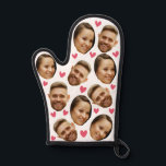 Personalised Face Custom Photo With Heart Couple Oven Mitt<br><div class="desc">Funny Custom Oven Mitt & Pot Holder Set with Your Face,  and your lover Baking Gifts for Women or Men for Kitchen Cooking,  BBQ,  Grillin faces Photo pattern,  great gifts Whether it's a housewarming,  a friend's birthday,  wedding or any occasion.</div>