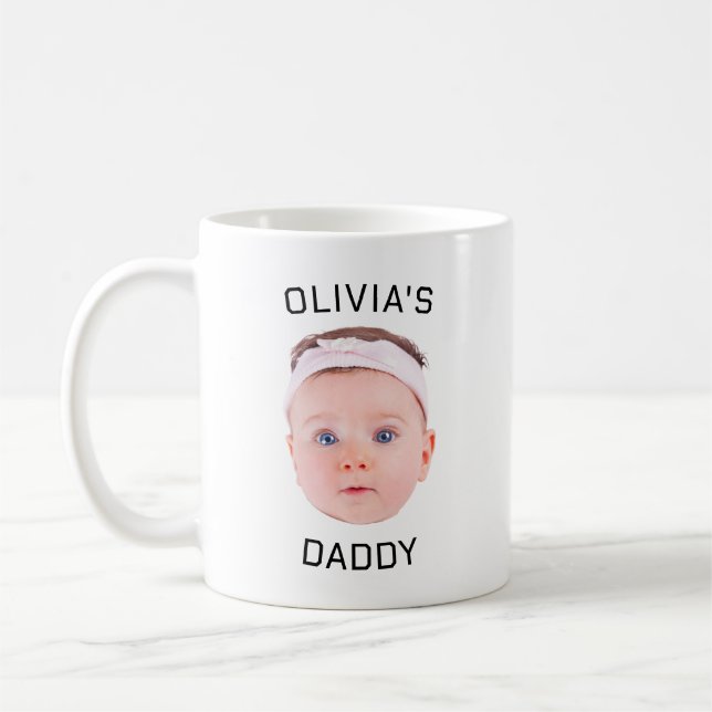 Personalised Face Mug, Custom Baby Mug, Dad Gift Coffee Mug (Left)
