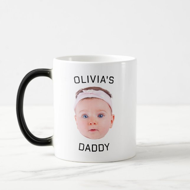 Personalised Face Mug, Custom Baby Mug, Dad Gift Magic Mug (Left)