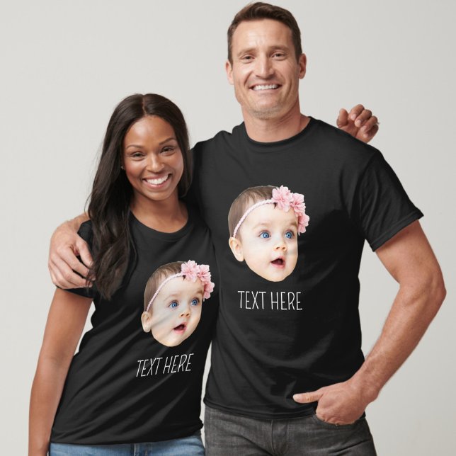 Personalised Face Photo Funny Dark T-Shirt (Creator Uploaded)