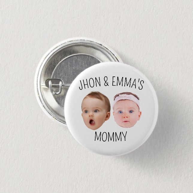 Personalised Face Photo Kids, Mother's Day Gift 3 Cm Round Badge (Front & Back)