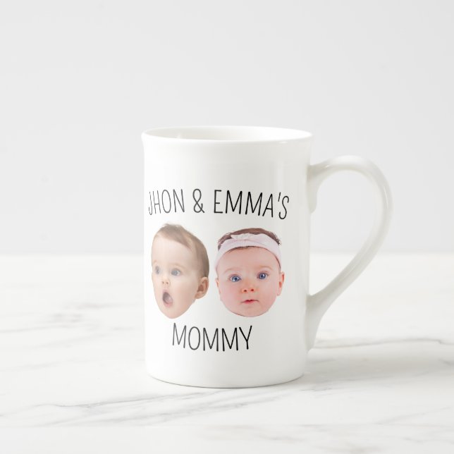 Personalised Face Photo Mug, Mother's Day Gift Bone China Mug (Right)