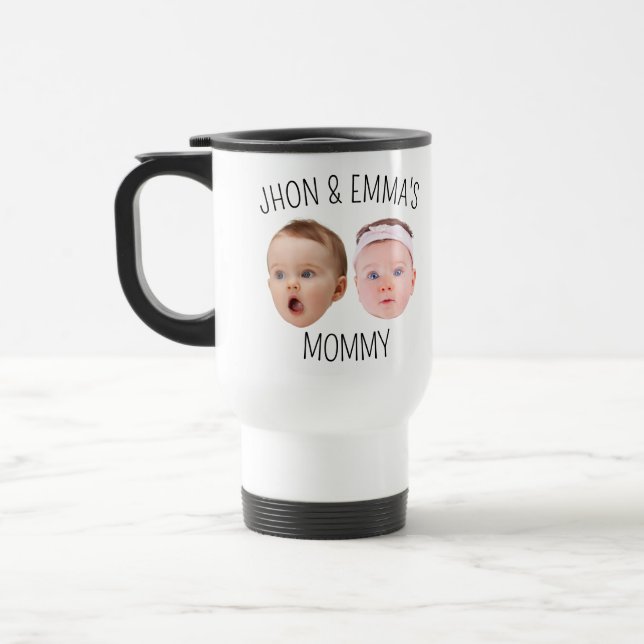 Personalised Face Photo Mug, Mother's Day Gift Travel Mug (Left)