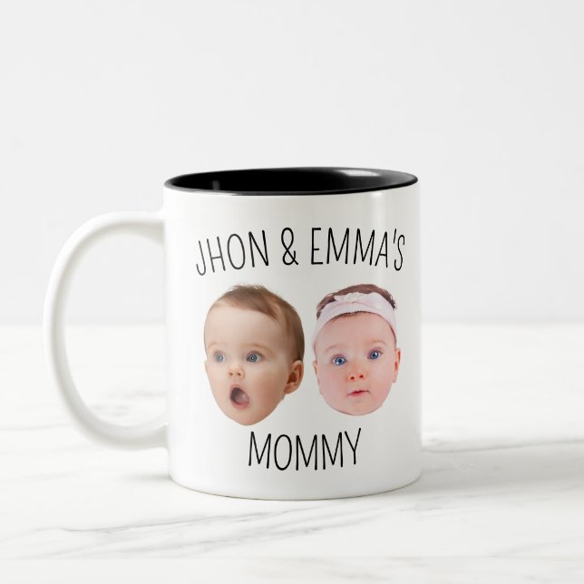 Personalised Face Photo Mug, Mother's Day Gift Two-Tone Coffee Mug (Left)