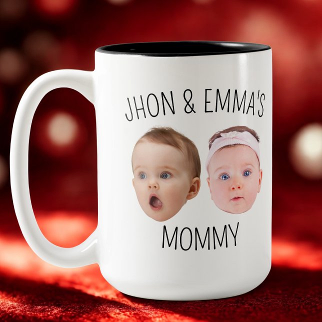 Personalised Face Photo Mug, Mother's Day Gift Two-Tone Coffee Mug (Creator Uploaded)