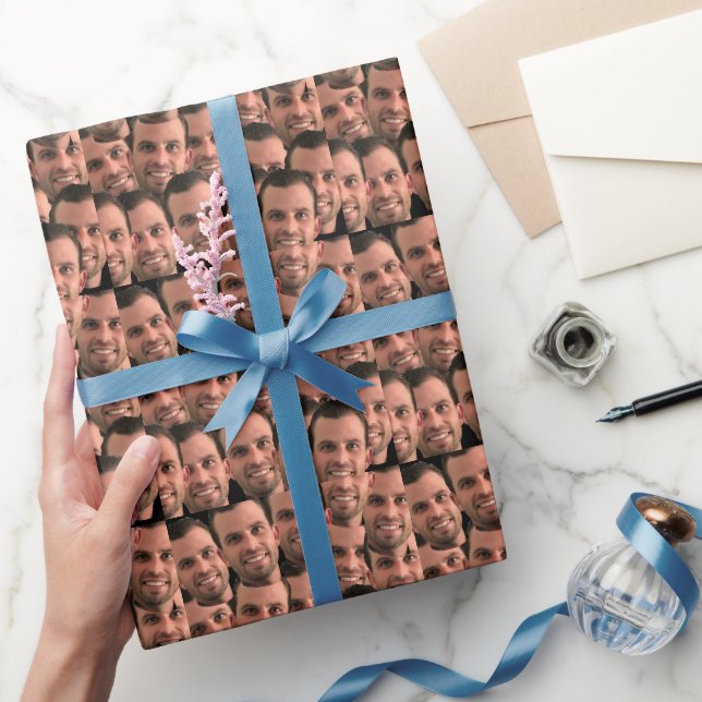 Personalised Face Picture Unique Photo Birthday Wrapping Paper (Gifting)