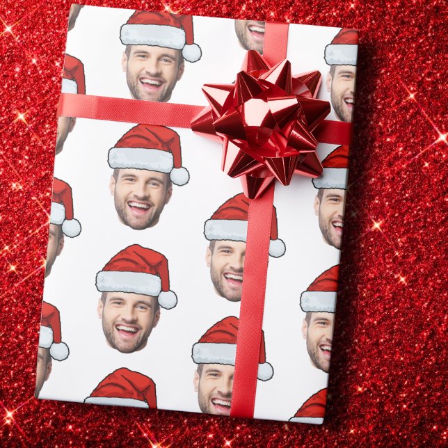 Personalised Face Santa Hat Gift Wrap (Creator Uploaded)
