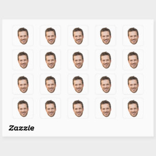 Personalised Face Stickers, Custom Face, Photo Square Sticker