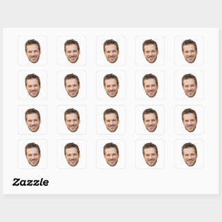 Personalised Face Stickers, Custom Face, Photo Square Sticker