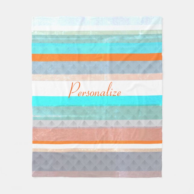 Personalised Faded & Weathered Stripes Fleece Blanket (Front)