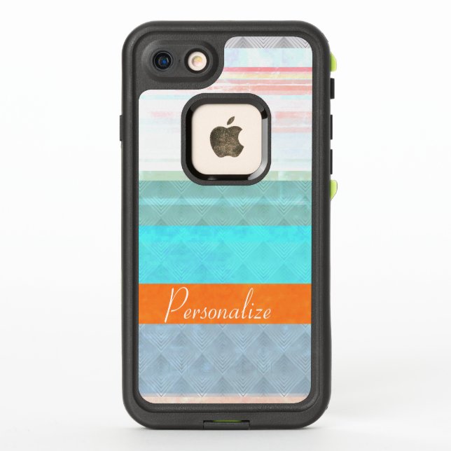 Personalised Faded & Weathered Stripes LifeProof iPhone Case (Back)