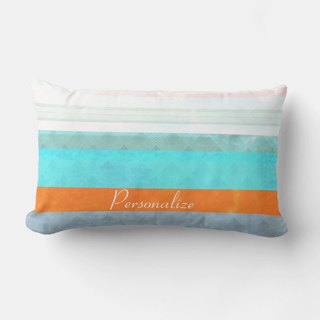 Personalised Faded & Weathered Stripes Lumbar Cushion (Front)