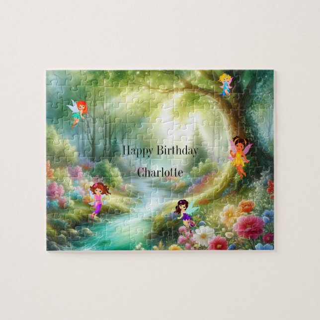 Personalised Fairies Forest Jigsaw Puzzle (Horizontal)