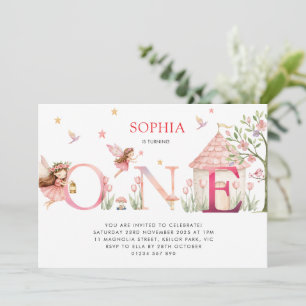 Personalised Fairy 1st Birthday Invitation