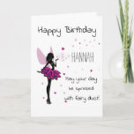 Personalised Fairy Birthday Card - Pink<br><div class="desc">Personalised fairy birthday card,  all text is editable.  Default text says "May your day be sprinkled with fairy dust".</div>