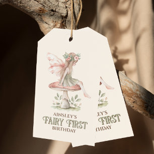 Personalised Fairy First Pink 1st Birthday Party Gift Tags