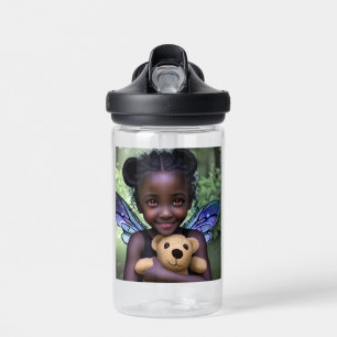Personalised Fairy Girl and Teddy Bear Water Bottle