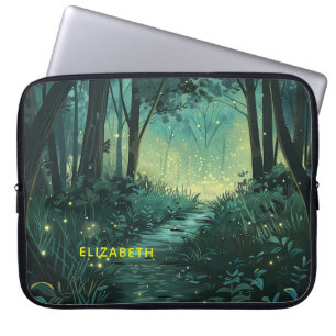 Personalised Fairy Light Forest Laptop Sleeve