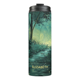 Personalised Fairy Light Forest Thermal Tumbler
