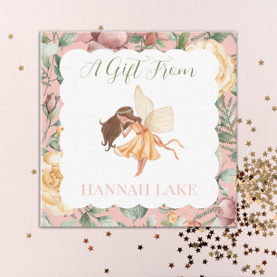 Personalised Fairy Princess floral Girls Gift Enclosure Card