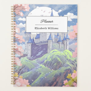 Personalised Fairytale Castle Pastel Watercolor  Planner