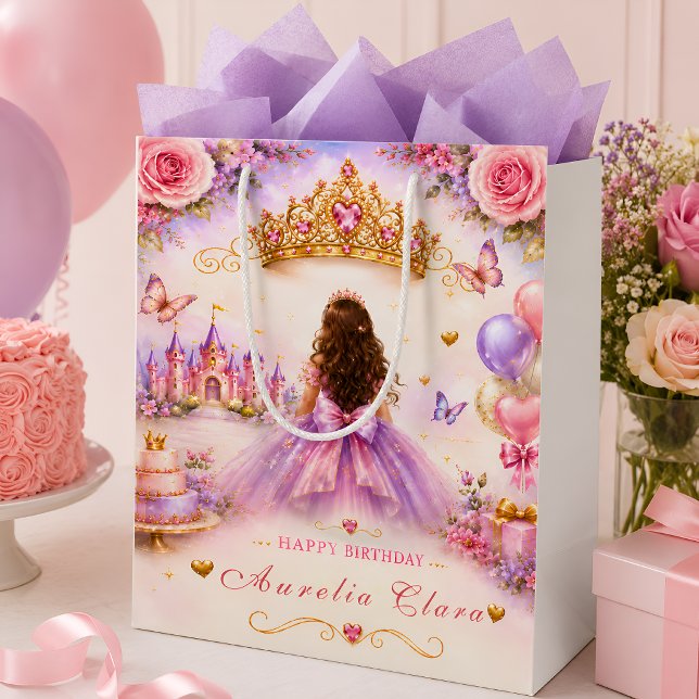 Personalised Fairytale Princess Birthday Medium Gift Bag (Creator Uploaded)