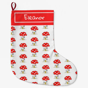 Personalised Fairytale Woodland Toadstool Large Christmas Stocking