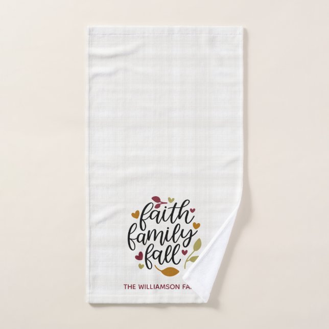 Personalised Faith Family Fall Decor Hand Towel (Hand Towel)