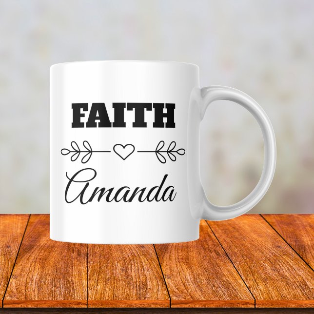 Personalised Faith Heart Christian Coffee Mug (Creator Uploaded)