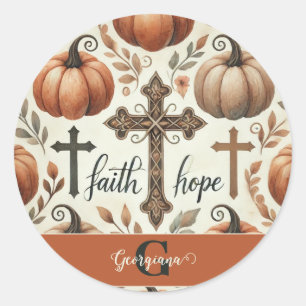Personalised Faith & Hope Christian Halloween Classic Round Sticker