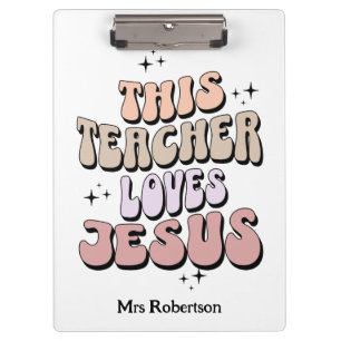 Personalised faith retro teacher appreciation  clipboard