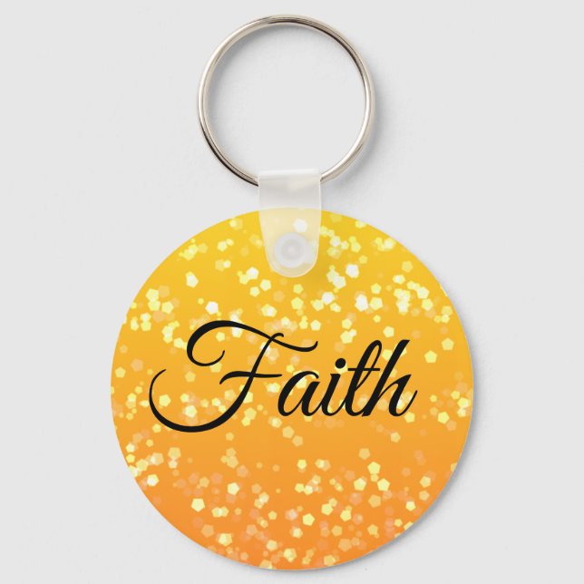Personalised Faith Sparkle Keychain Name on Back (Front)