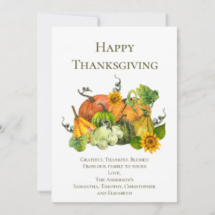 Personalised Fall Autumn Thanksgiving Day Card 