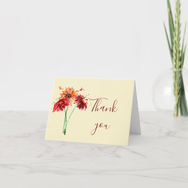 Personalised Fall Blossom Thank You Card (Front)