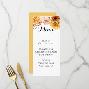Personalised Fall Blossom Wedding Menu