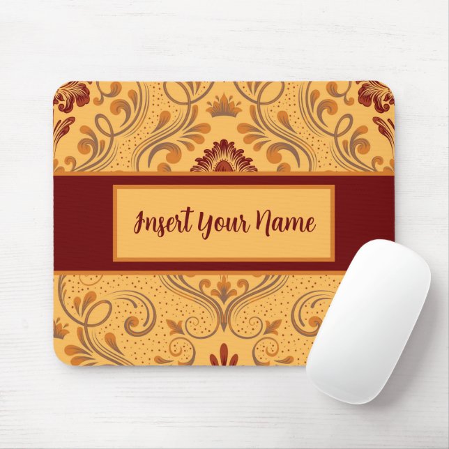 Personalised Fall Brown and Orange Mouse Pad (With Mouse)