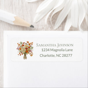 Personalised Fall Floral Return Address