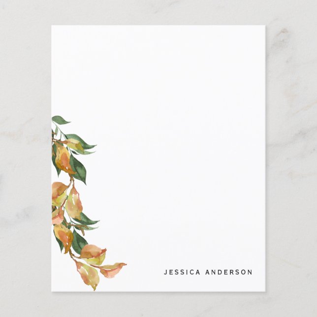 Personalised Fall Foliage Custom Name Stationery (Front)