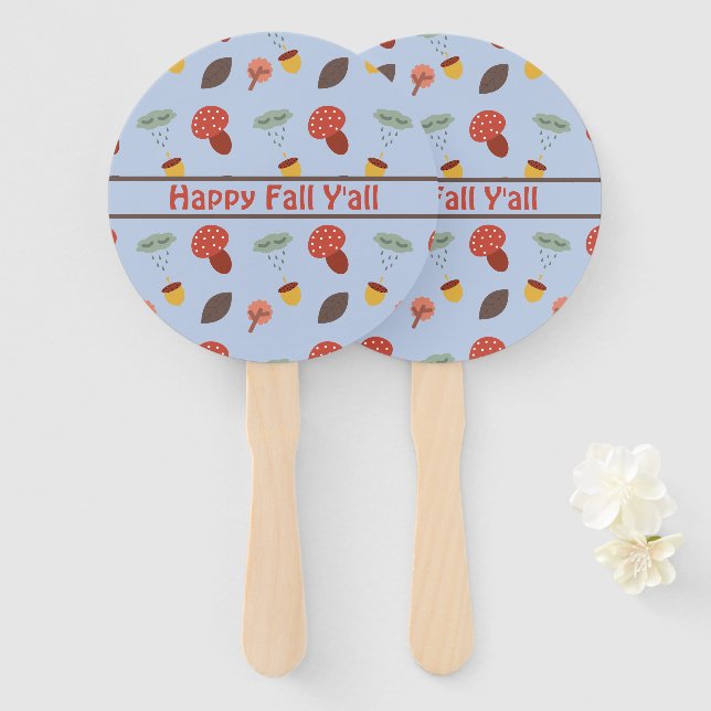 Personalised Fall  Hand Fan (Front and Back)