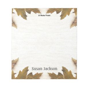Personalised Fall Leaves Tree Bark Notepad