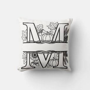 Personalised Fall Monogram "M" Cushion