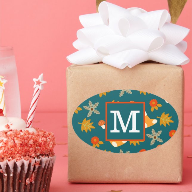 Personalised Fall Oval Sticker (Party)