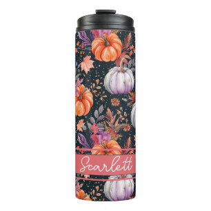 Personalised Fall Pattern Thermal Tumbler