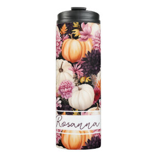 Personalised Fall Pattern Thermal Tumbler