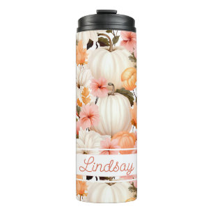 Personalised Fall Pattern Thermal Tumbler