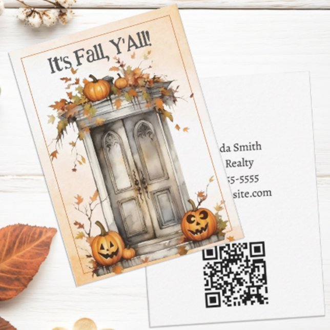 Personalised Fall Real Estate Pop By Card (It's Fall Y'all personalized pop by notecard for Real Estate.)