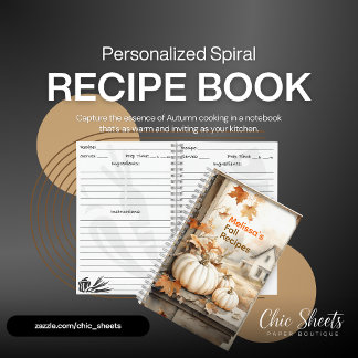 Personalised Fall Recipes Spiral Notebook