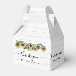 Personalised Fall Sunflower Wedding  Favour Box