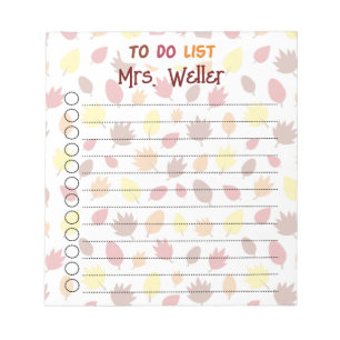 Personalised Fall-themed to-do list leaves  Notepad